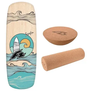 F2 Set Balance Board Pill 86x30cm + Halbkugel und Korkrolle
