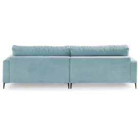 KAWOLA Ecksofa Cara Cord Recamiere links hellblau