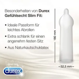 DUREX Gefühlsecht Slim Fit 10 St.