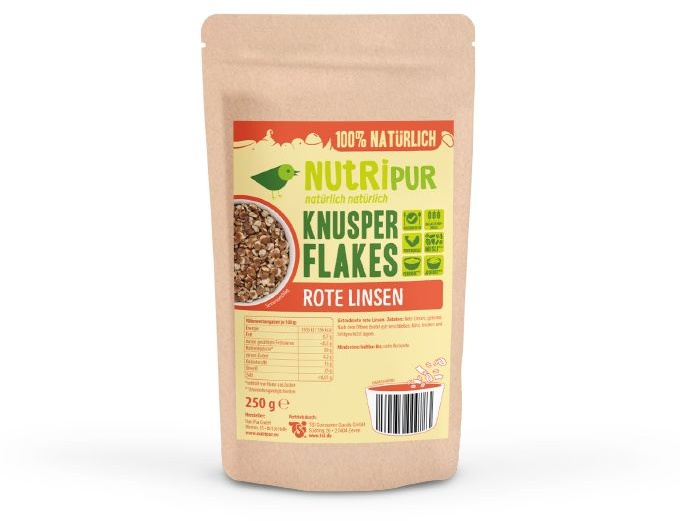 NutriPur rote Linsen Knusperflakes Müsli 250 g