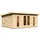 Karibu Saunahaus Mainburg 4 mit Vorraum - 38 mm naturbelassen Set B (Sauna B 2,25 x T 1,9 m mit 3 Liegen 57/52 cm) Ohne Ofen