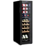 Klarstein Weinkühlschrank Bovella 27 Duo+, für 27 Standardflaschen á 0,75l,2 Zonen Duo Wein Flaschenkühlschrank Weintemperierschrank Getränke schwarz
