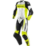 Dainese Mistel, Lederkombi 2tlg. - Weiß/Neon-Gelb/Schwarz - 50