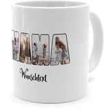 PhotoFancy® - Fototasse 'Mama' - Personalisierte Tasse mit eigenem Foto und Text selbst gestalten - Weiß