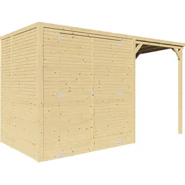 BERTILO KONIFERA Beno 2 Plus Fineline Flachdach", BxT: 373x170 cm mit Anbaudach