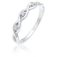 Elli DIAMONDS Knoten Unendlich Diamant (0.045 ct.) 925er Silber Ringe Damen