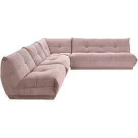 Livetastic Ecksofa, Metall, 3-Sitzer, Ottomane rechts, L-Form, cm, Made in EU, seitenverkehrt erhältlich, Hocker Rücken echt, Armteil links, Wohnzimmer, Sofas & Couches, Wohnlandschaften, Ecksofas