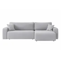 Inter Eckcouch Cord 2-Sitzer Silbergrau