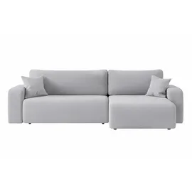 Inter Eckcouch Cord 2-Sitzer Silbergrau