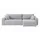 Inter Eckcouch Cord 2-Sitzer Silbergrau