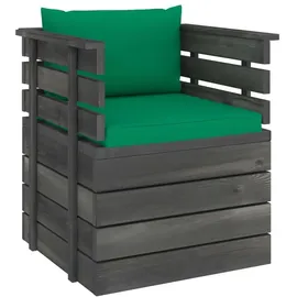 vidaXL Gartensessel anthrazit/grün