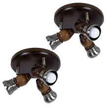 GLOBO Deckenleuchte Holz Rustikal 3 E14 rund, braun