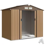 ComfortXL Gerätehaus, Mokka, Metall, 130x185x213 cm, Aufbewahrung & Schutzhüllen, Geräteschuppen