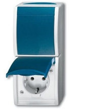 Busch-Jaeger Ocean SCHUKO Steckdose, grau/blaugrün (2601/6/20 EW-53)