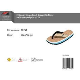 F2 Beach Slipper Blau/Beige 40,5