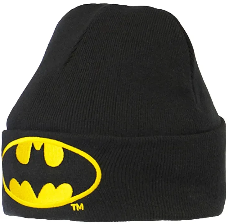 Strickmütze LOGOSHIRT "DC - Batman Logo", Baby, schwarz, 100% Polyacryl, bestickt, mehrfarbig, casual, Mützen, mit coolem Batman-Logo