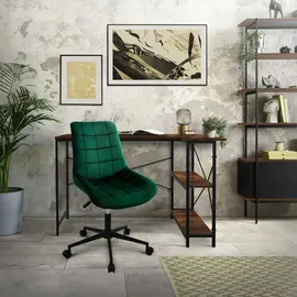 ML-Design Bürostuhl, Grün, Sitzfläche aus Samt, Metallgestell, Polsterstuhl mit Rückenlehne, höhenverstellbar, 360° Drehstuhl mit 5 Rollen,
