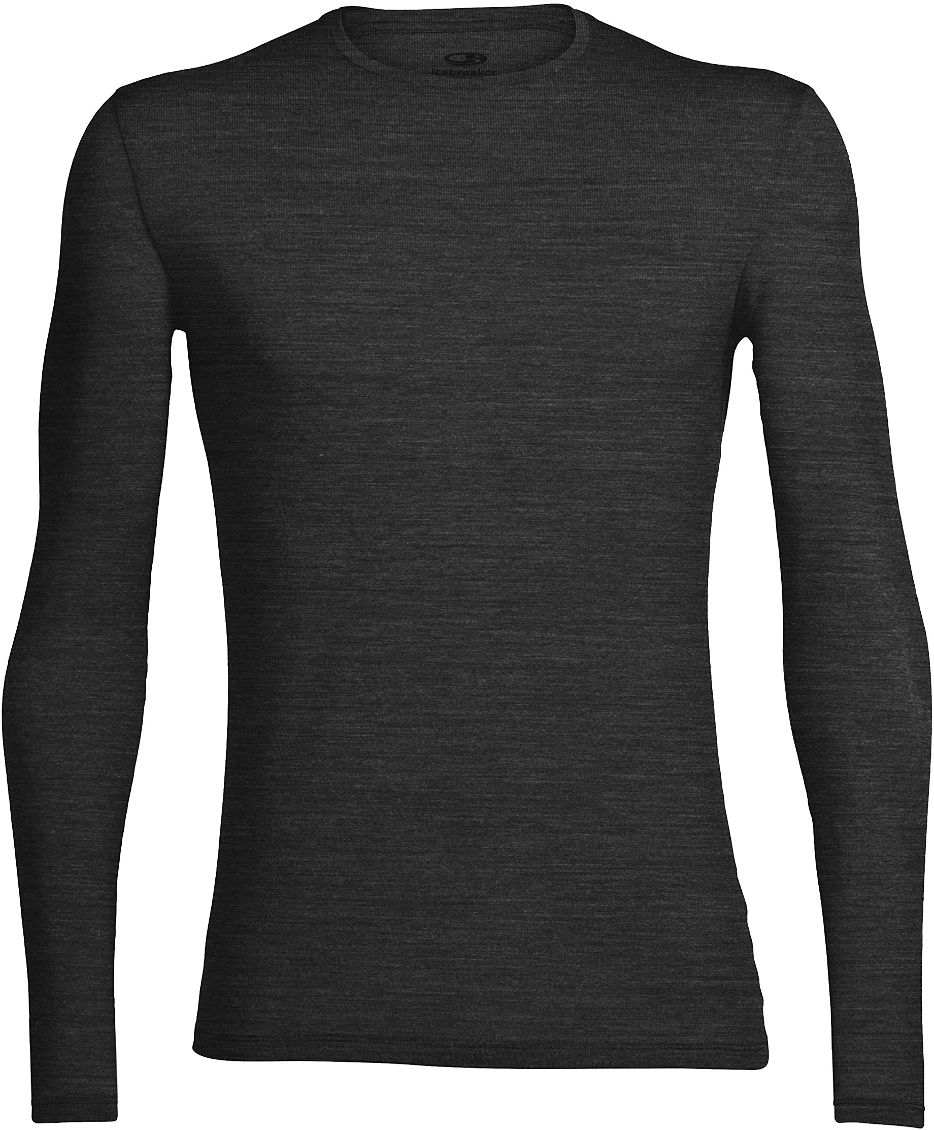 Icebreaker Herren Merino Wolle Anatomica Langarm Crewe T-Shirt - 150 Ultraleichtes Material - Jet Heather, S