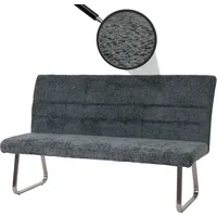 Mendler Sitzbank HWC-G55, Esszimmerbank Bank, Edelstahl gebürstet Stoff/Textil Chenille