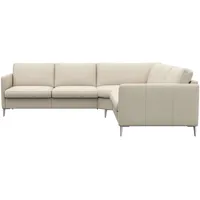 FLEXLUX Ecksofa »Fiore, gleichschenklig, bequem durch hochwertigem Sitzaufbau«, schmale Armlehnen, super Sitzkomfort durch Kaltschaum, Füße Alu weiß