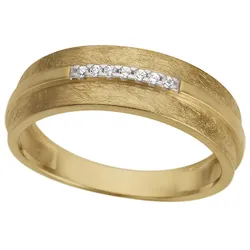 Diamantring FIRETTI "Schmuck Geschenk Gold 333 Damenring Goldring Diamant" Gr. 18, gold (gelbgoldfarben, weißgoldfarben), Fingerringe, Damen, 18, 0,035 ct P2 = erkennbare Einschlüsse, Gelbgold 333-Diamanten, Gelbgold 333, Diamanten, mit Brillanten