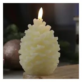 MARELIDA LED Kerze Tannenzapfen 13 cm creme