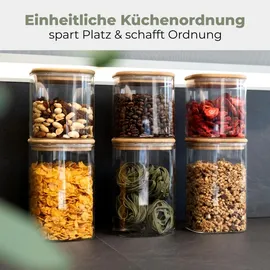 classbach Vorratsdosen mit Deckel transparent 1 l 6-teiliges Set