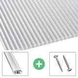 Scobalit Polycarbonat Stegplatte | 16 mm | Profil A1 | Sparpaket | Plattenbreite 980 mm | Klar 16mm 980x2000mm