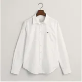 GANT Slim Stretch Oxford Langarmhemd - weiß 36