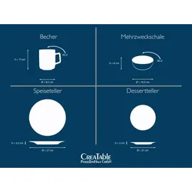 CreaTable Glamour Kombiservice 16-tlg. gold/schwarz