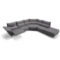 Sofanella Wohnlandschaft Leder CUNEO, Wohnlandschaft, Ecksofa, Sofalandschaft, XXL Sofa, Leder Sofas grau