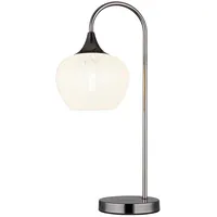 GLOBO Tischleuchte Beistelllampe Leselampe Metall schwarz-chrom Nachtlicht, LED warmweiß,