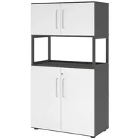 Hjh OFFICE PRO Hammerbacher Kombischrank FlexWall 4OH 1offen graphit/weiß