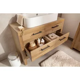 Home Affaire Waschbeckenunterschrank »Satori« Breite 100 cm, Fronten & Rahmen aus Eiche, Klappe und Schublade