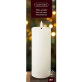 Kaemingk Lumineo led Wachskerze weiß ø 7 cm Höhe 19 cm warmweiß Indoor