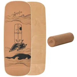 F2 Set Kork Balance Board Pill Flat Shape 80x30cm + Korkrolle