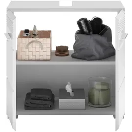 xonox.home Waschbeckenunterschrank Linus 60 x 56 x 34 cm Weiß Hochglanz