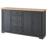 Höffner Sideboard Varese , grau , Maße (cm): B: 182 H: 102 T: 41.0