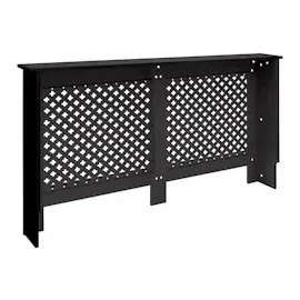 ECD Germany Heizkörperverkleidung MDF Wabenmuster 152x19x82 cm Schwarz