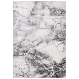 Carpeto Rugs Abstraktes Vintage Designer Teppich - Kurzflor - Weich Teppich für Wohnzimmer, Schlafzimmer, Esszimmer - ÖKO-TEX Wohnzimmerteppich Marmor Optik - Teppiche - Grau Beige - 160 x 220 cm