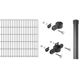 GAH Alberts Alberts Einstab-Gittermatten-Set Garden Typ 8/6/4 anthrazit 2000 x 1250 mm Zaunlänge: 14 m