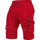 Leibwächter Arbeitsshorts Herren Flex-Line Cargoshorts, Bequeme Workwear, 290g/m2 (Arbeitsbekleidung) dehnbar durch Elastan (Spandex), Waschbar bis 60°C & trocknergeeignet rot|schwarz 62