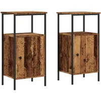 VidaXL Nachttische 2 Stk. Altholz-Optik 41x31x80 cm Holzwerkstoff