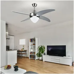 LED Deckenventilator, Fernbedienung, 107 cm
