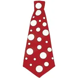W WIDMANN MILANO Party Fashion 66741 - Clown-Krawatte, Rot mit Punkten, Einheitsgröße, für Erwachsene, Kostüm, Accessoire, Karneval, Mottoparty - Einheitsgröße