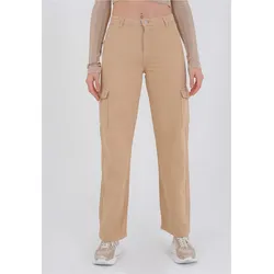 Cargohose FRESHLIONS "Lil", Herren, Gr. M, EURO-Größen, braun, 100% Baumwolle, unifarben, casual, lang, Hosen, mit charakteristischen Beintaschen