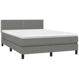 vidaXL Boxspringbett 140 x 200 cm Dunkelgrau