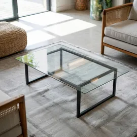 Tulup Tischplatte 120 x 80 cm Glas transparent