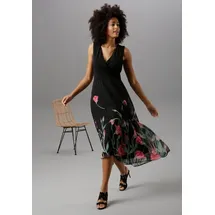 Aniston SELECTED Sommerkleid Floral Grün/Rot/Schwarz 36