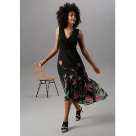 Aniston SELECTED Sommerkleid Floral Grün/Rot/Schwarz 36